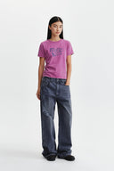 SHADOW DISTRESSED WIDE DENIM PANTS IN BLUE