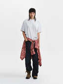 CALLIGRAPHY BACK LOGO POCKET TOP IN LIGHT GRAY