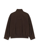 中性高領麂皮拉鍊夾克 (UNI HIGHNECK SUEDE JUMPER) 褐色
