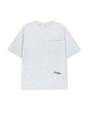CALLIGRAPHY BACK LOGO POCKET TOP IN LIGHT GRAY