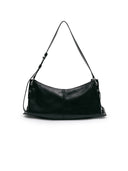 EYELET SHIRRING SHOULDER BAG IN BLACK