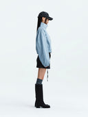 MATIN COATING CROP BLOUSON IN LIGHT BLUE image 7