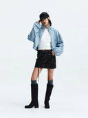 MATIN COATING CROP BLOUSON IN LIGHT BLUE image 9