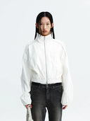 MATIN COATING CROP BLOUSON IN IVORY
