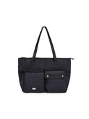POCKET UTILITY NYLON BIG SHOULDER BAG IN BLACK