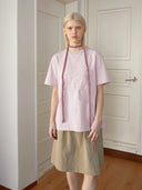 FLOWER APPLIQUE LOGO TOP IN LIGHT PINK