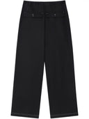 BUTTON POINT STRING WIDE PANTS IN BLACK