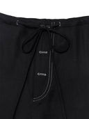 BUTTON POINT STRING WIDE PANTS IN BLACK