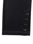 BUTTON POINT STRING WIDE PANTS IN BLACK