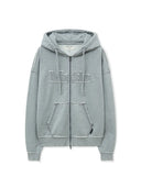 RAW CUT APPLIQUE HOODY ZIP UP IN GRAY