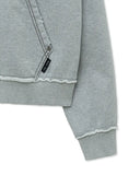 RAW CUT APPLIQUE HOODY ZIP UP IN GRAY