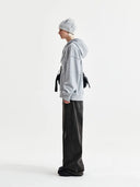 RAW CUT APPLIQUE HOODY ZIP UP IN GRAY