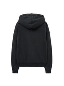 RAW CUT APPLIQUE HOODY ZIP UP IN CHARCOAL GREY