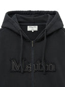 RAW CUT APPLIQUE HOODY ZIP UP IN CHARCOAL GREY