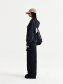 RAW CUT APPLIQUE HOODY ZIP UP IN CHARCOAL GREY